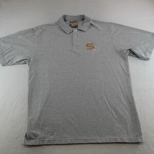 VTG South Polo Shirt Mens‎ XL Gray Rhinestone Logo Rugby Street Casual Y2K